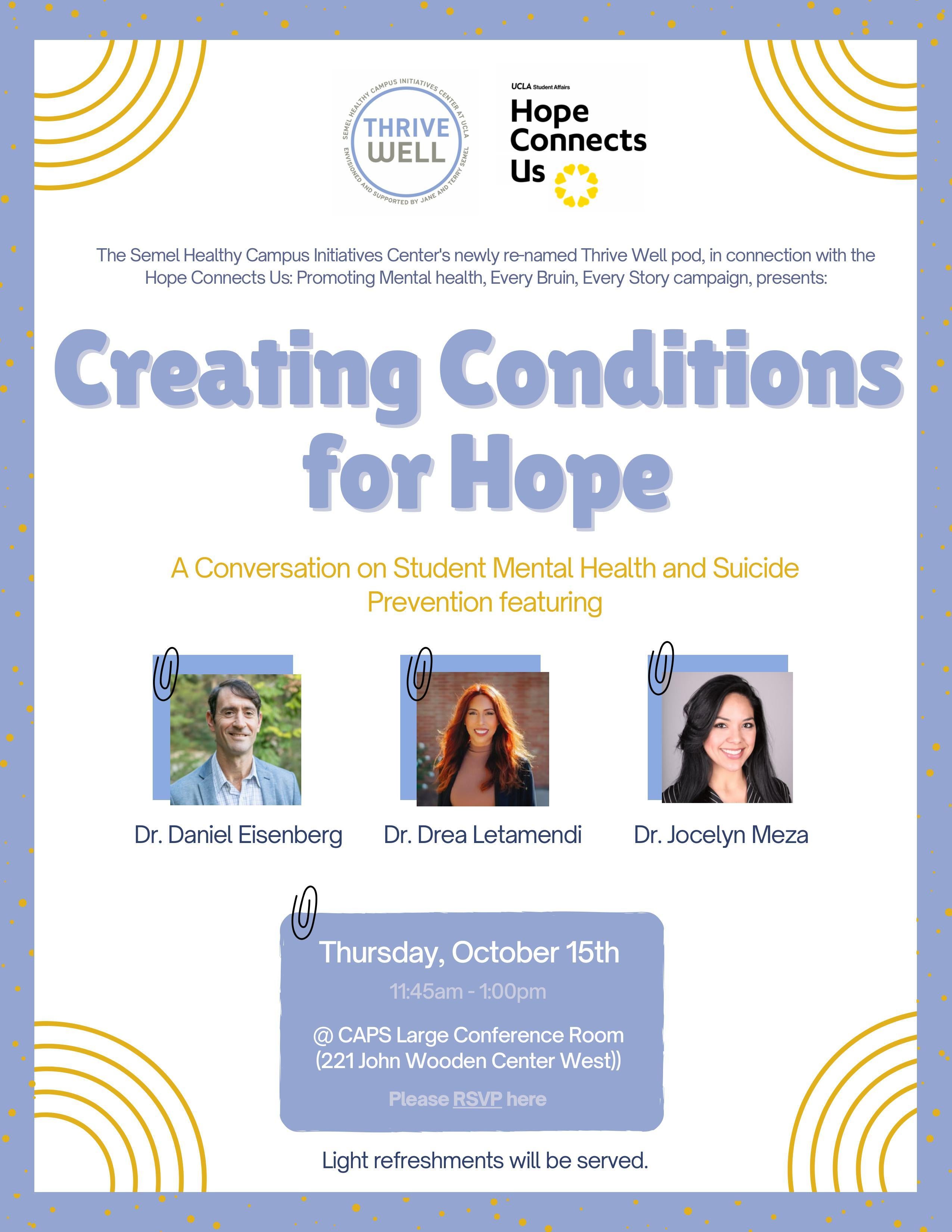 Creating Conditions for Hope: A Conversation on Student Mental Health and Suicide Prevention